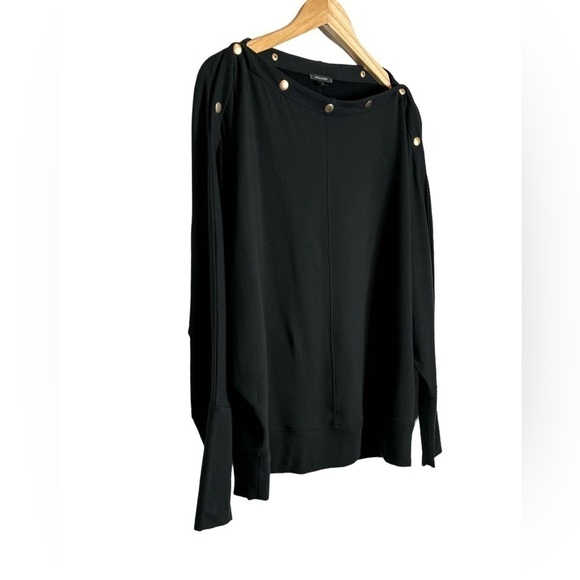 Stella & Dot The Weekend Top Size 1X Black Dolman Sleeve Snaps SOFT EUC - Picture 3 of 7